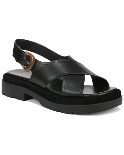 Vince Helena Leather Crisscross Slingback Sandals In Black