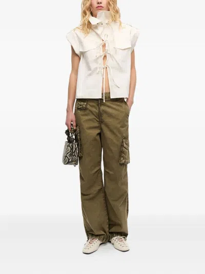 Ganni Bou Mini Python-effect Grained Leather Bucket Bag