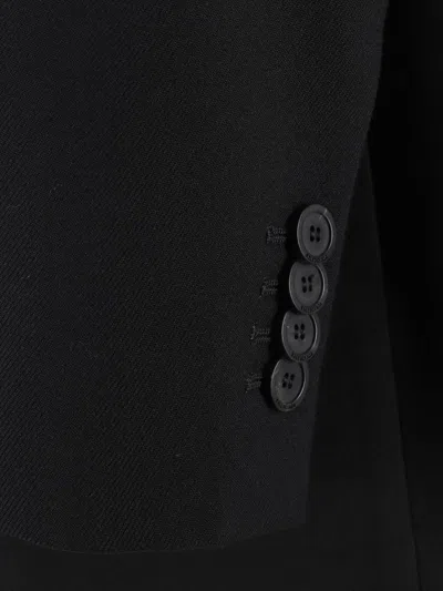 Balenciaga Structured Wool Blazer Jacket With Padded Shoulders In Black