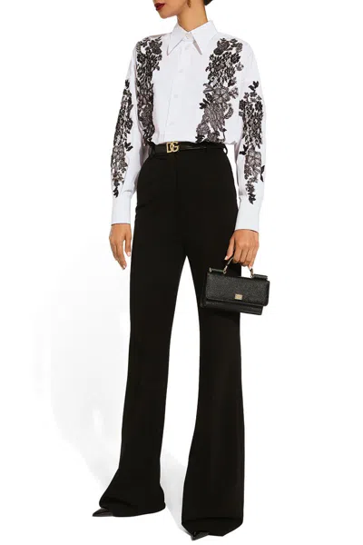 Dolce & Gabbana Textured Calfskin Mini Bag With Gold-tone Hardware In Black