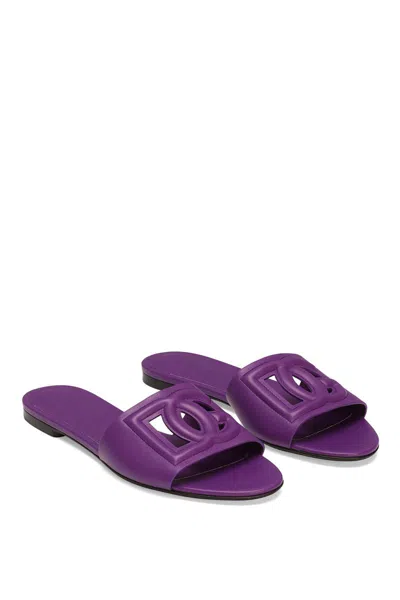 Dolce & Gabbana Dolce&gabbana Bianca Interlock Slide Sandal In Purple