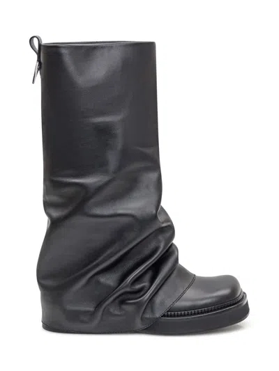 Attico Robin Combat Boot In Black