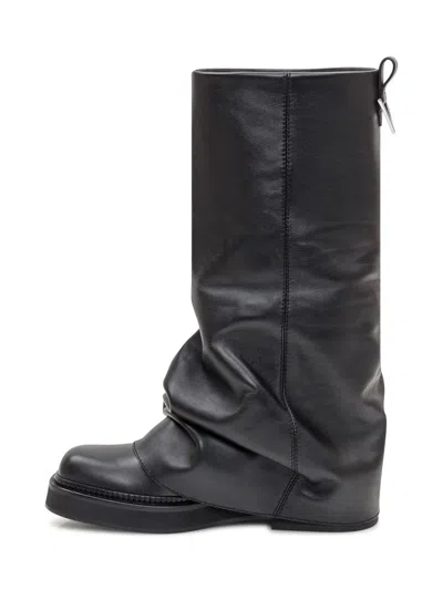 Attico Robin Combat Boot In Black
