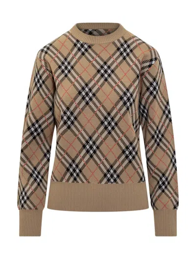 Burberry Archivio Check Sweater In Brown