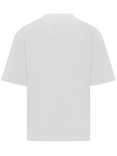Dsquared2 Loose Fit White Cotton Jersey T-shirt With Vintage-effect Logo In White