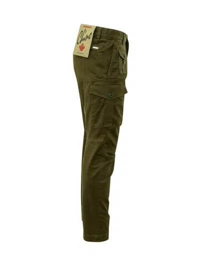 Dsquared2 Mens Green Sexy Slip-pocket Regular-fit Tapered-leg Stretch-cotton Trousers In Green