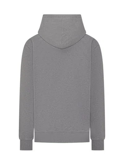 Jw Anderson Hooded Sweatshirt Drawstring Ribbed Cuffs Kangaroo Pocket In Gray