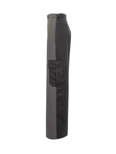 Stella Mccartney Mixed Flan Trouser In Gray