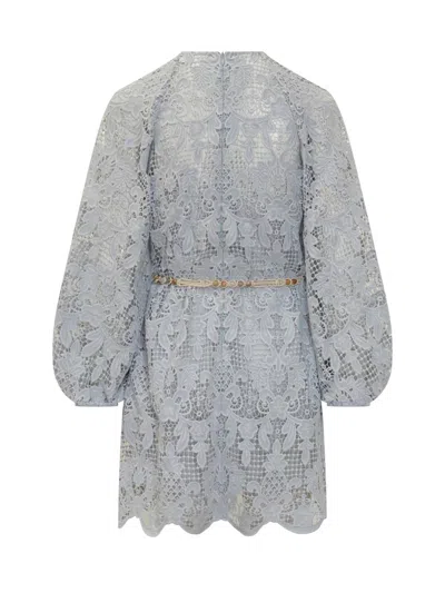 Zimmermann Coco Lace Mini Dress In Blue