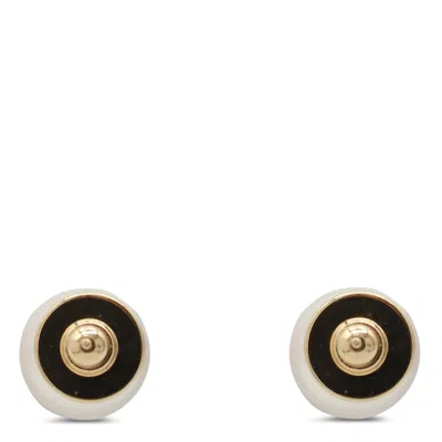Jimmy Choo Gold And White Earrings In White