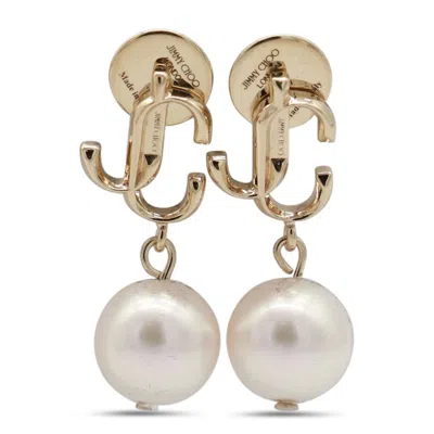 Jimmy Choo Pearl And Gold-tone Earrings In Multi