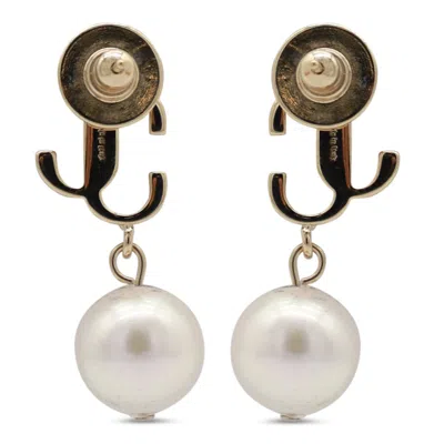 Jimmy Choo Pearl And Gold-tone Earrings In Multi