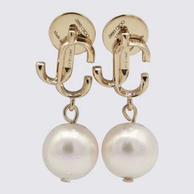 Jimmy Choo Pearl And Gold-tone Earrings In Multi