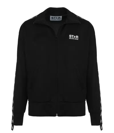 Golden Goose Black Sweater With Logo And Star Detailing