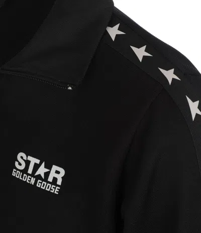 Golden Goose Black Sweater With Logo And Star Detailing