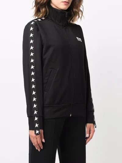 Golden Goose Black Sweater With Logo And Star Detailing