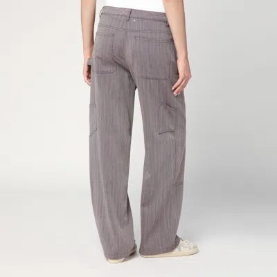 Golden Goose Light Brown Pants In Chevron Wool Blend In Gray