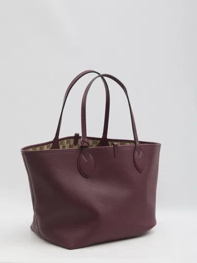 Gucci Borsa Shopping Reversibile In Pelle Bordeaux Donna In Brown