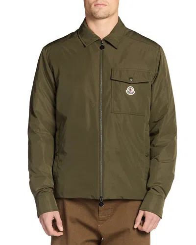 Moncler Vigeon Down Shirt Jacket In Green