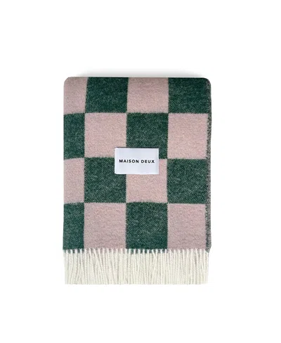 Maison Deux Checkerboard Blanket In Green