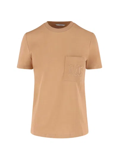 Max Mara Papaia Cotton Crew-neck T-shirt In Brown