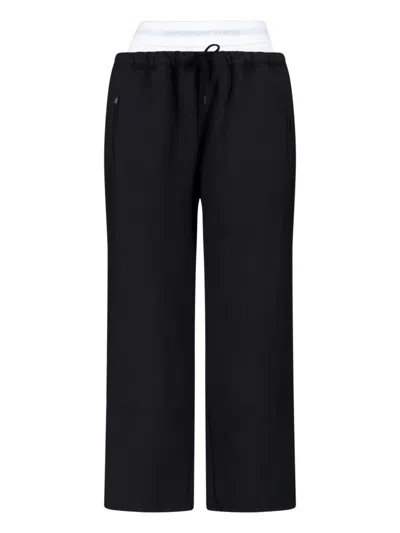 Alexander Wang Wide Leg Sweatpants With Elastic Exposed Brief