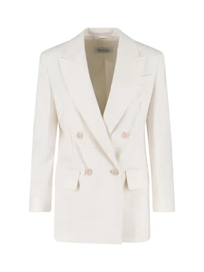 Max Mara Tailored Jackets Featuring Double-breasted Design In Neutral