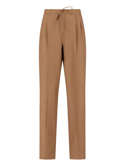 Max Mara Maxmara Women Gatti - Cashmere Drawstring Trousers In Brown