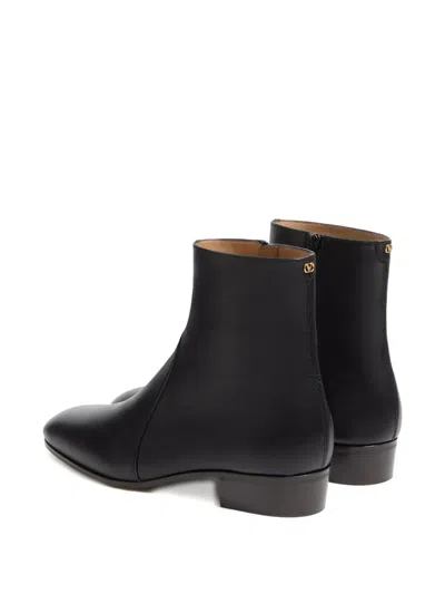 Valentino Garavani Pat Ankle Boots In Black