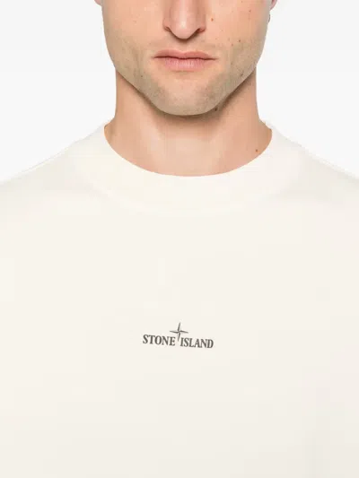 Stone Island Balmain Black Cotton T-shirts And Polos In Neutral