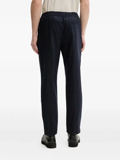 A.p.c. Pinstripe Drawstring Trousers In Blue