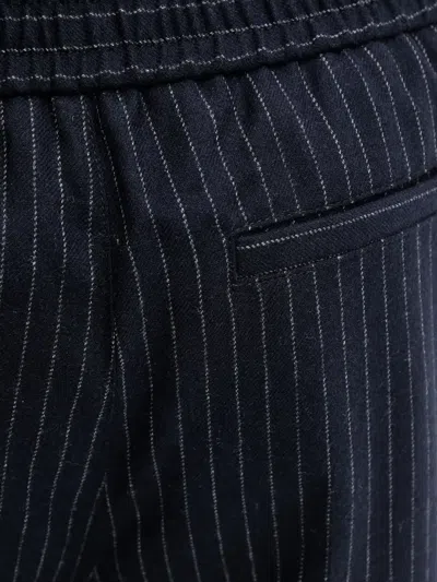A.p.c. Pinstripe Drawstring Trousers In Blue