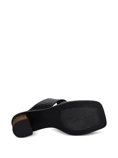 Alohas Gabin Crocodile-effect Block-heel Slides In Black