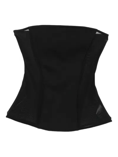 Alex Perry Strapless Mesh Corset In Black