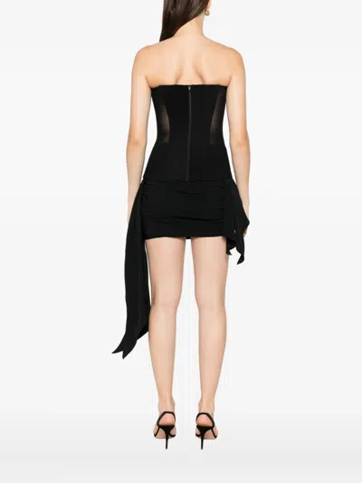 Alex Perry Strapless Mesh Corset In Black