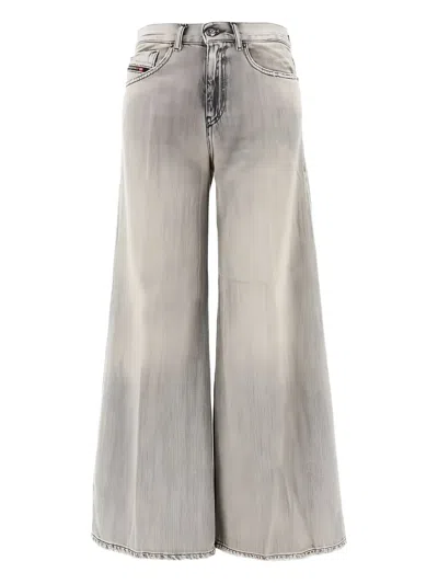Diesel Flared Jeans 1978 D-akemi In Washed Gray In Gray