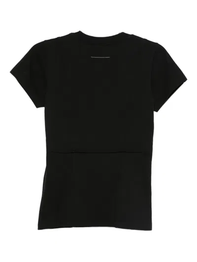 Mm6 Maison Margiela Mm6 By Maison Margiela Numeric Cotton Jersey T-shirt In Black