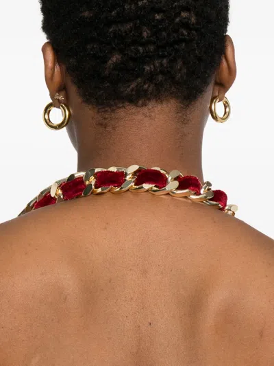 Balmain Viscose Blend Dress Chain Strap In Red