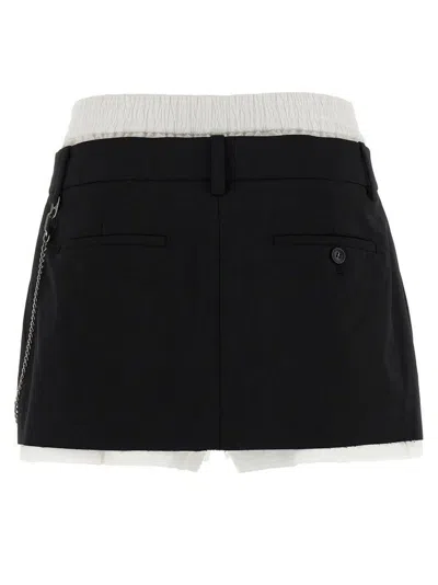 Alexander Wang Pre-styled Pleated Skort With Chain In Black