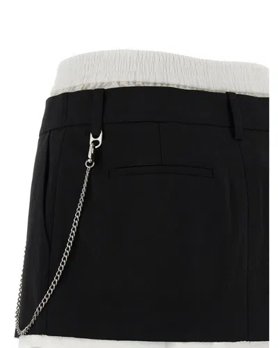 Alexander Wang Pre-styled Pleated Skort With Chain In Black