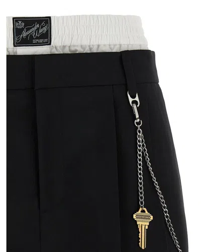 Alexander Wang Pre-styled Pleated Skort With Chain In Black