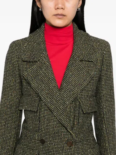 Pre-owned Chanel 2001 Double Breasted Jacket In Green