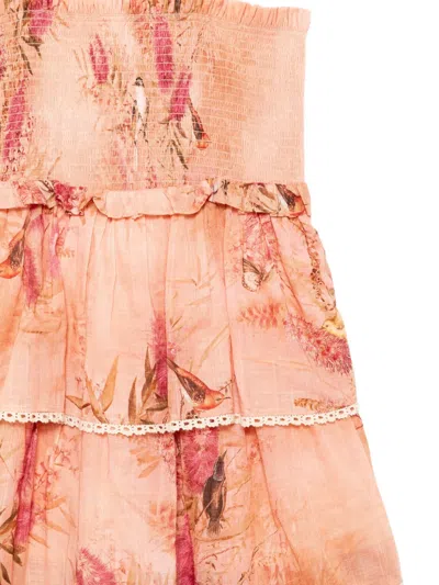 Zimmermann Cotton Cascadian Tiered Dress In Pink