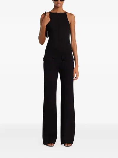 Courrèges Sleeveless Bootcut Jumpsuit In Black