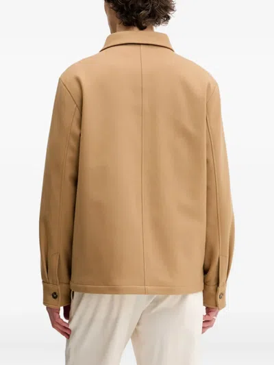 Apc Patch-pocket Wool-blend Jacket In Neutral