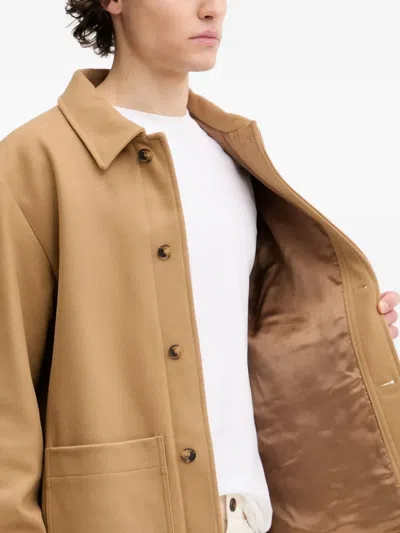 Apc Patch-pocket Wool-blend Jacket In Neutral
