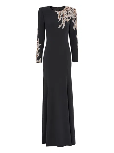 Jenny Packham Honor Sequin-embellished Maxi Dress In Black