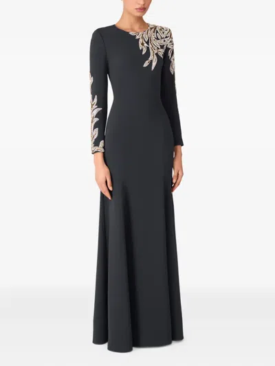 Jenny Packham Honor Sequin-embellished Maxi Dress In Black
