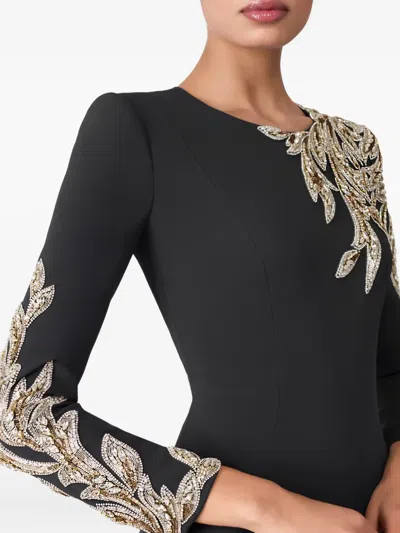 Jenny Packham Honor Sequin-embellished Maxi Dress In Black