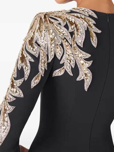 Jenny Packham Honor Sequin-embellished Maxi Dress In Black